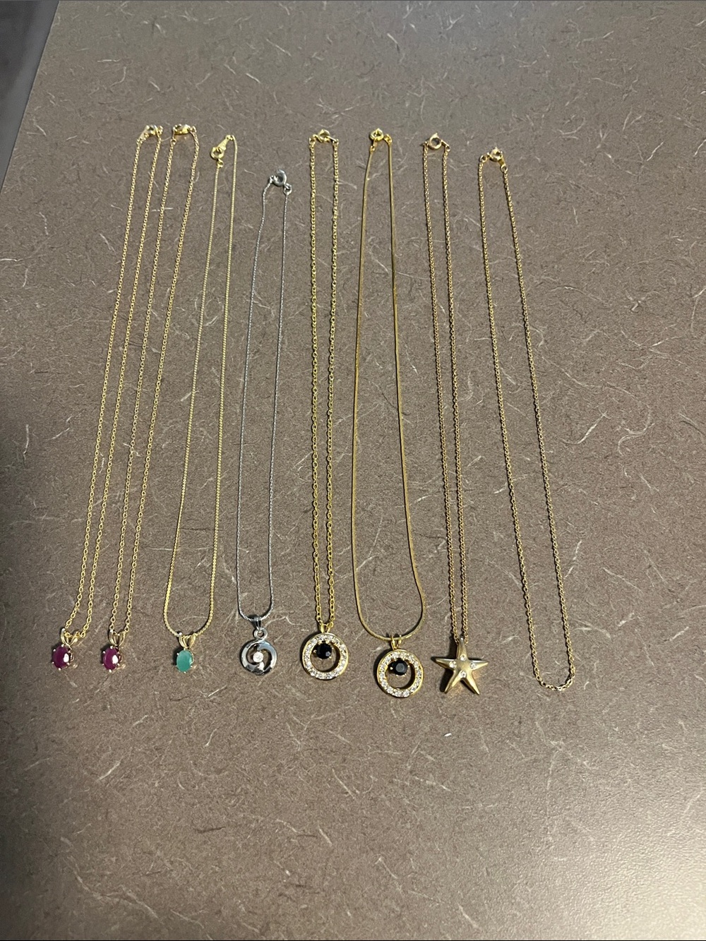 Misc Gold and Silver Pendant Necklace Set - Mixed Color